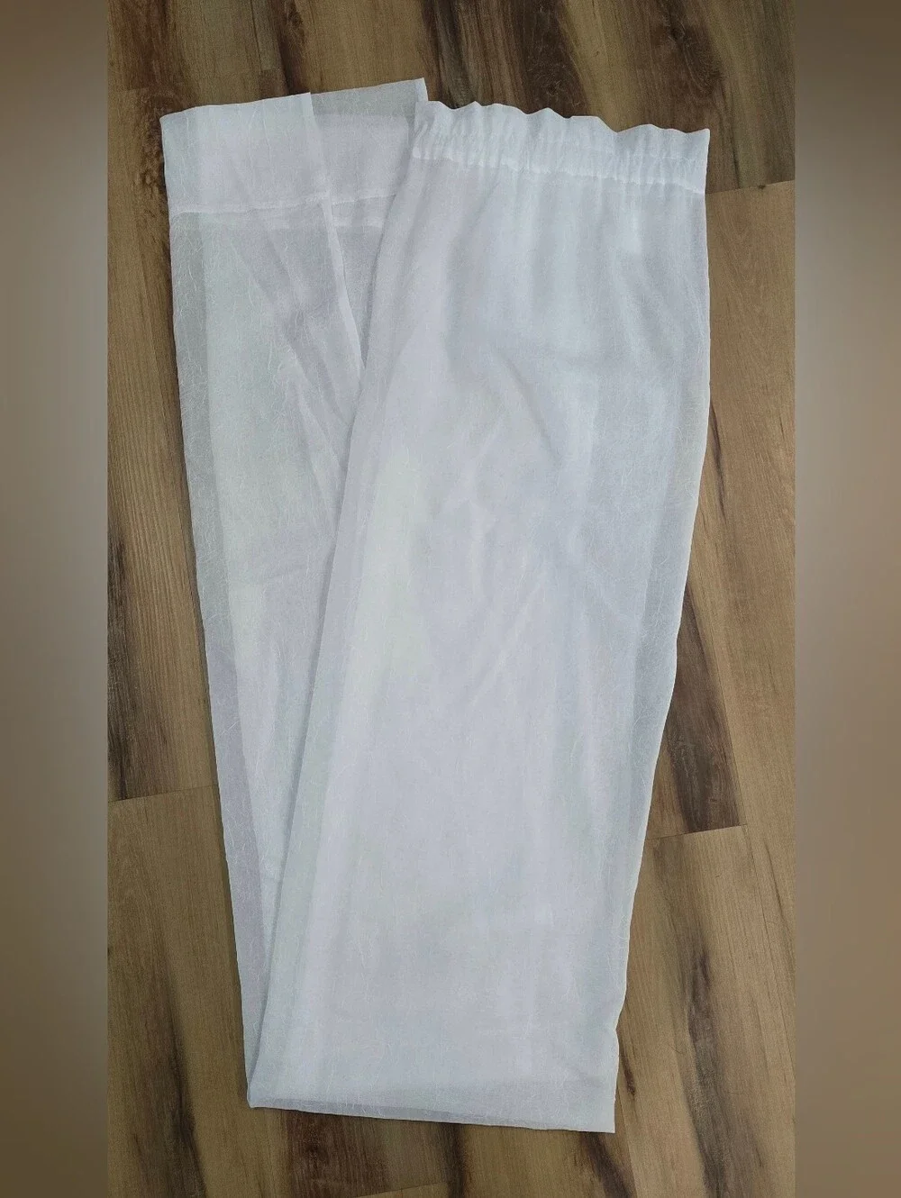 White Crinkle Sheer Curtains - 84” L (2 Panels)